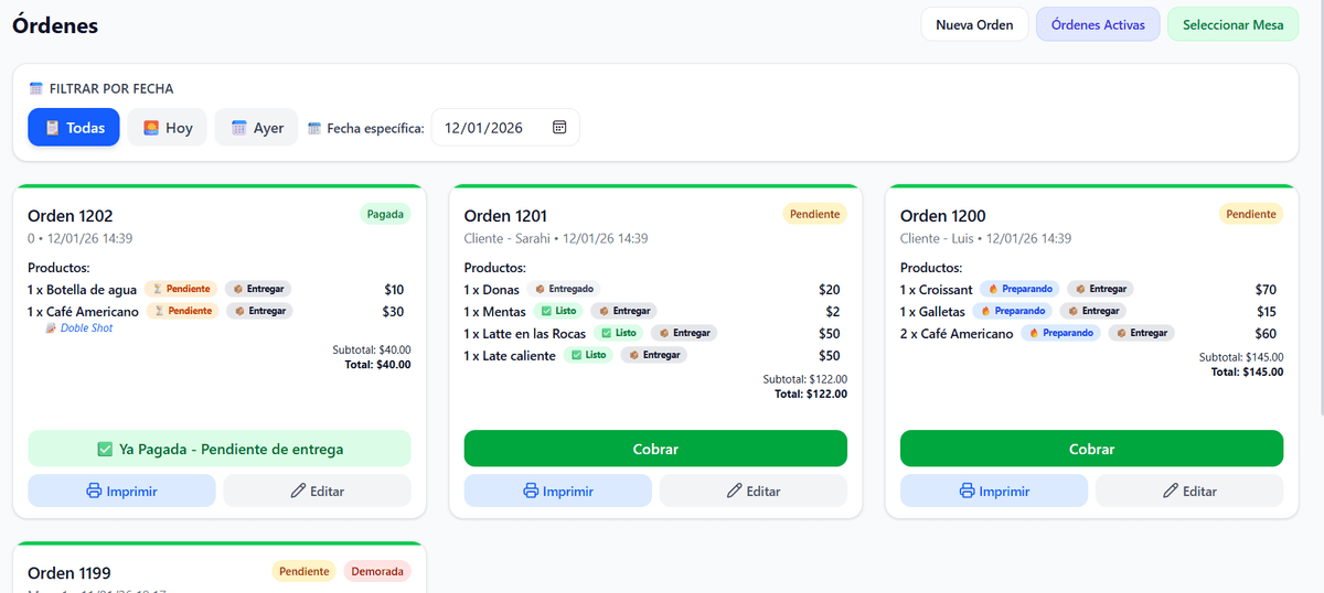 CucinaMate Gestión de Órdenes Separadas
